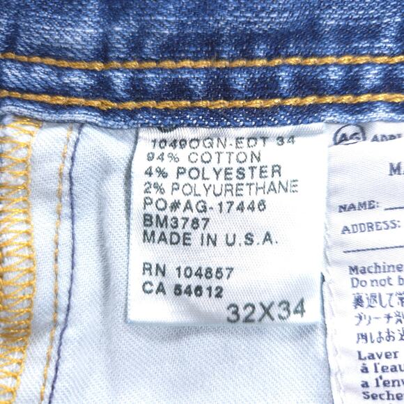 Adriano Goldschmied Straight Button Zip Medium Wash Jeans Mens Size 32x34 Blue - Picture 7 of 8